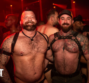 Sexy hairy men captivate at Palm Springs during white party weekend.